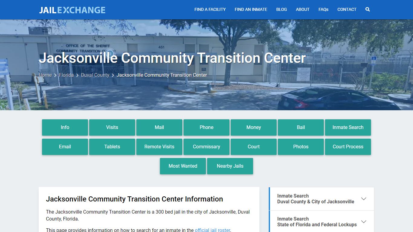 Jacksonville Community Transition Center, FL Inmate Search, Information